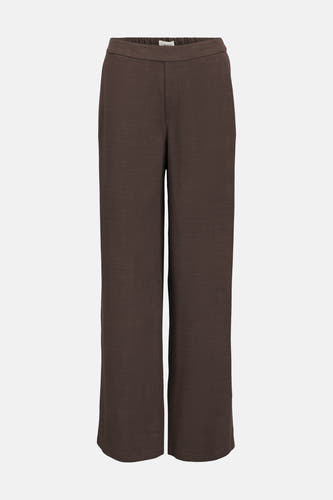 Pantalon marron d'OBJECT, avec une jambe large et une taille élastique.