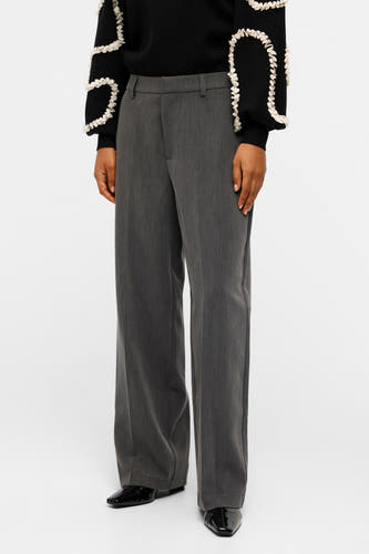 Pantalon de costume gris d'OBJECT, tissu lisse avec une subtile texture.