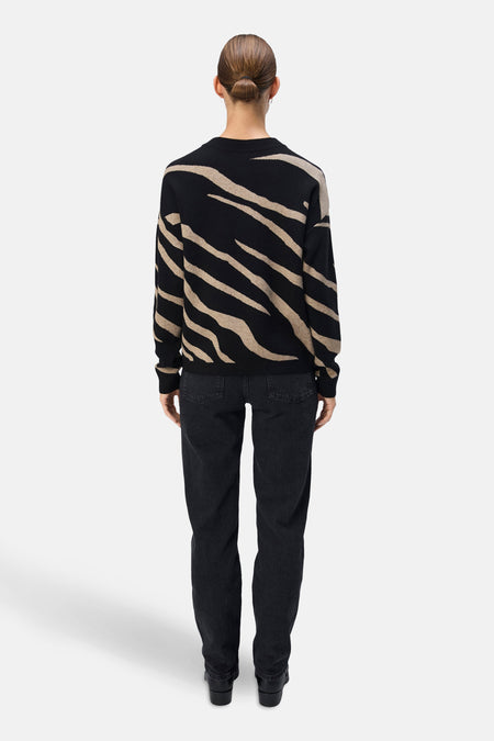 OBJRAY LO L/S KNIT PULLOVER AOP NOOS