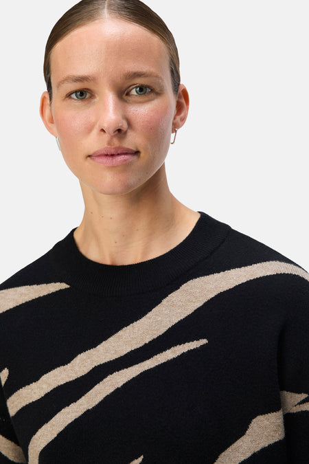 OBJRAY LO L/S KNIT PULLOVER AOP NOOS