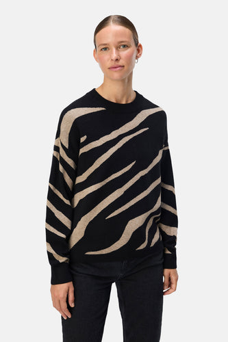 OBJRAY LO L/S KNIT PULLOVER AOP NOOS