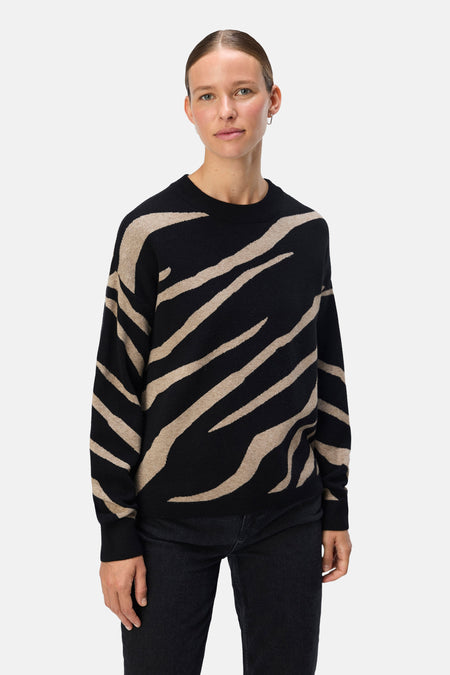 OBJRAY LO L/S KNIT PULLOVER AOP NOOS