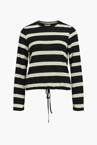 OBJGORIMIA L/S O-NECK TIE TOP 134