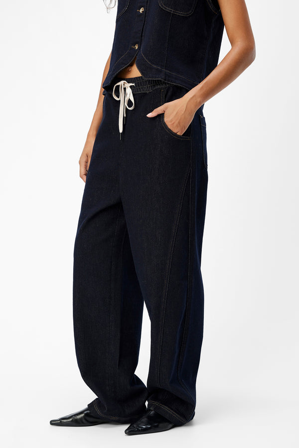 Jeans wide Dark blue denim - OBJECT