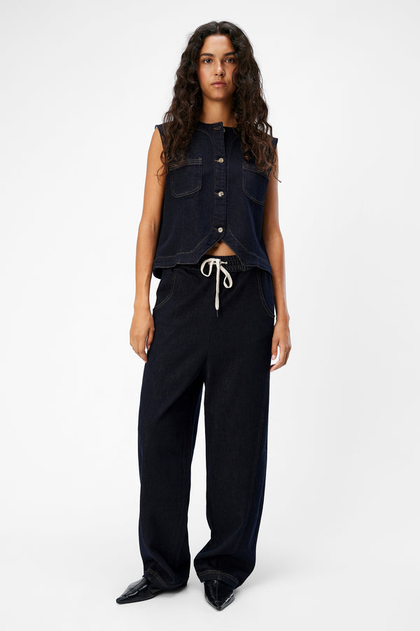 Jeans wide Dark blue denim - OBJECT