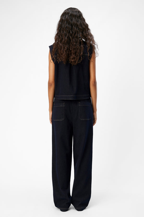 Jeans wide Dark blue denim - OBJECT