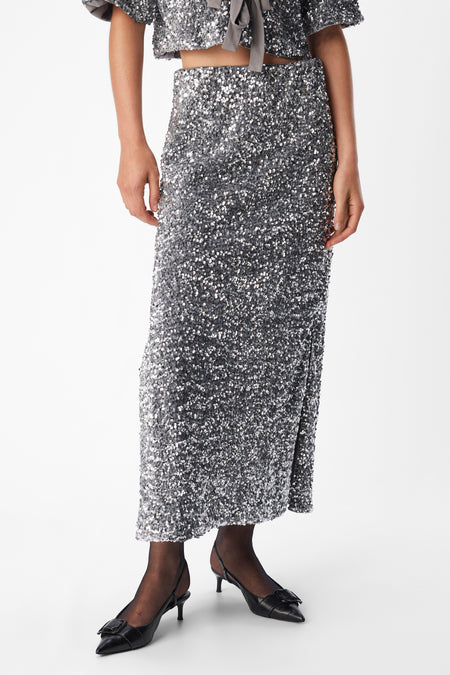 Jupe longue - argenté