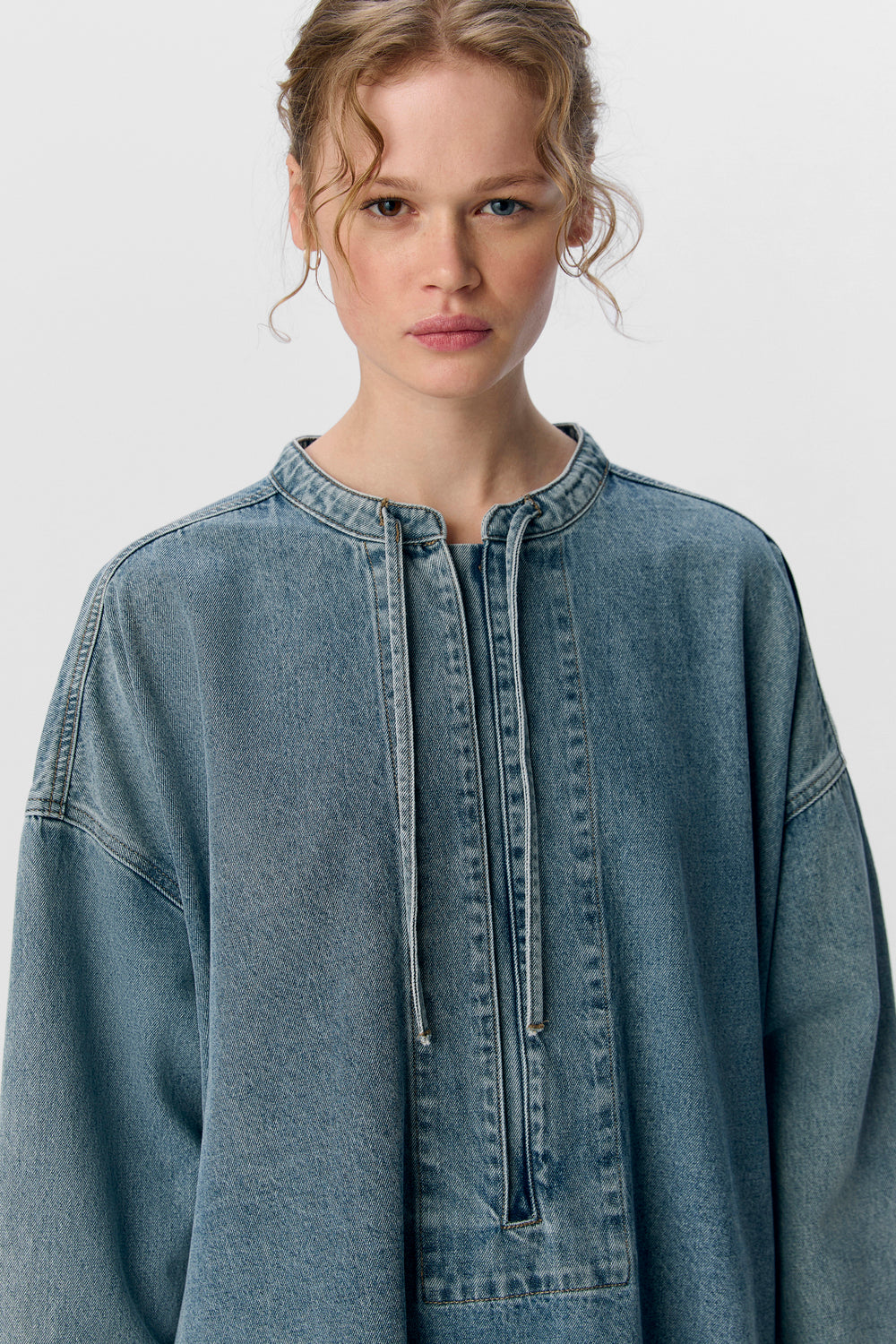 Robes manches longues Light blue denim - OBJECT