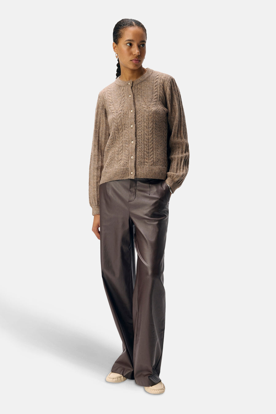 OBJMELBA LISA WIDE COATED PANT NOOS