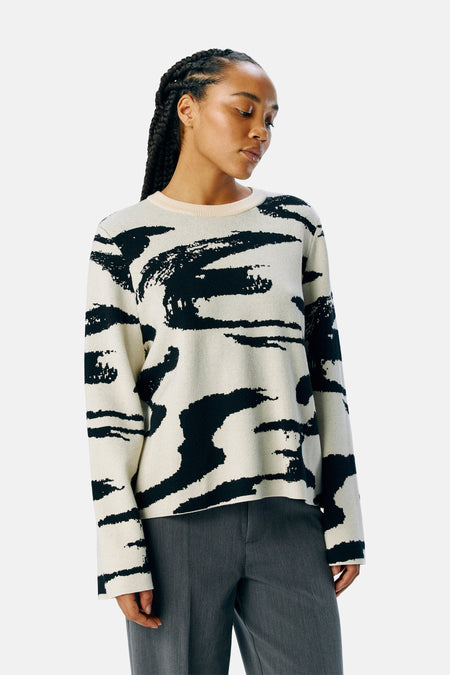 OBJREYNARD SQUARE SLEEVE O-NECK AOP NOOS