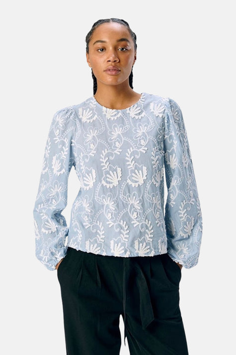 Blouse à manches longues - Bleu