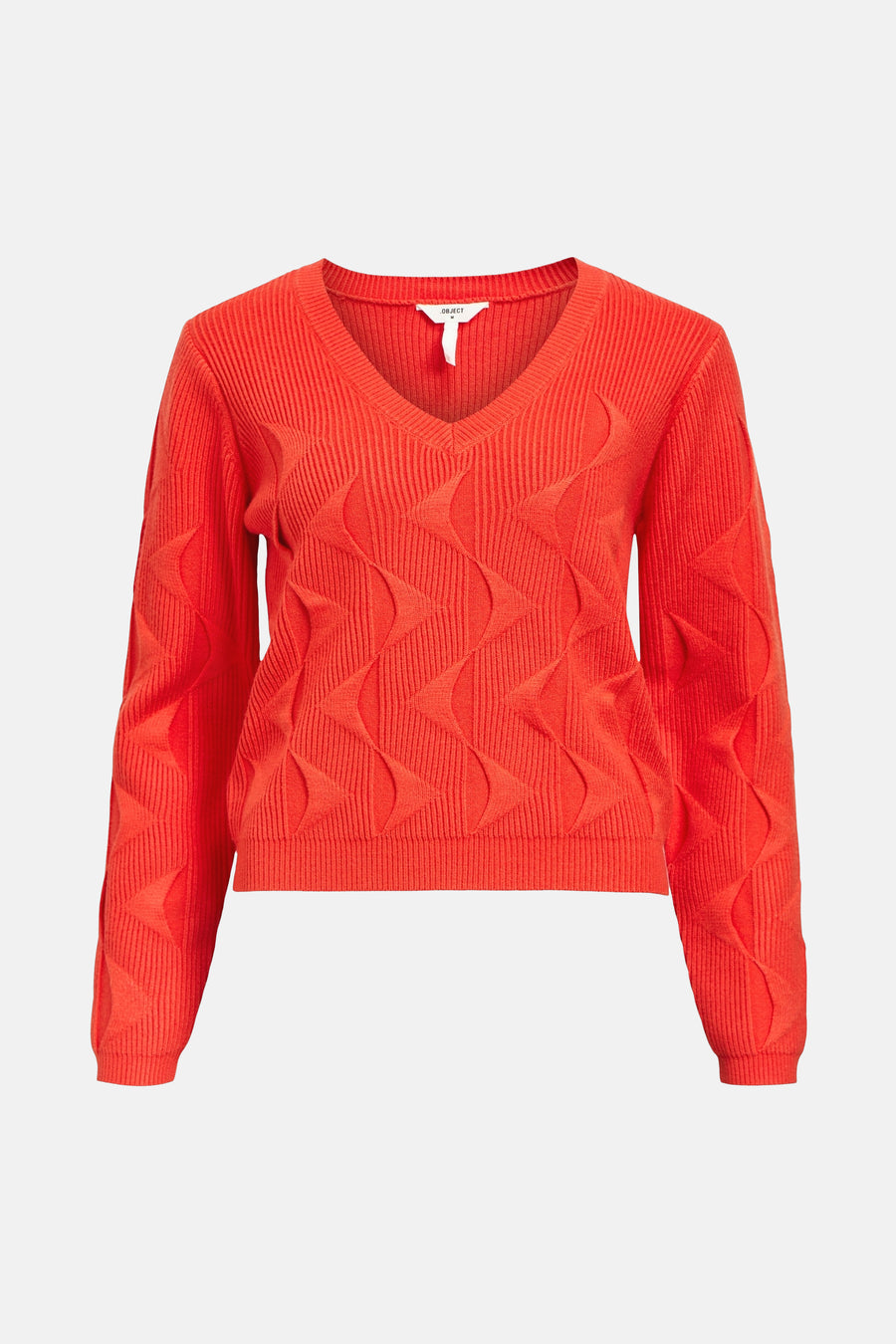 Pull à col en V - rouge - OBJECT