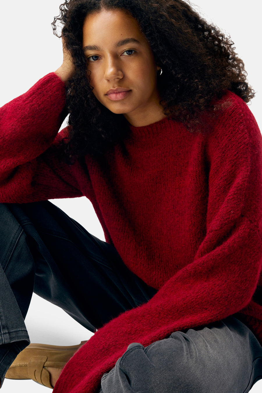 Pull à col rond - rouge - OBJECT