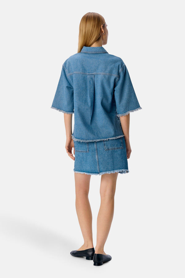 Jupe courte Light blue denim - OBJECT