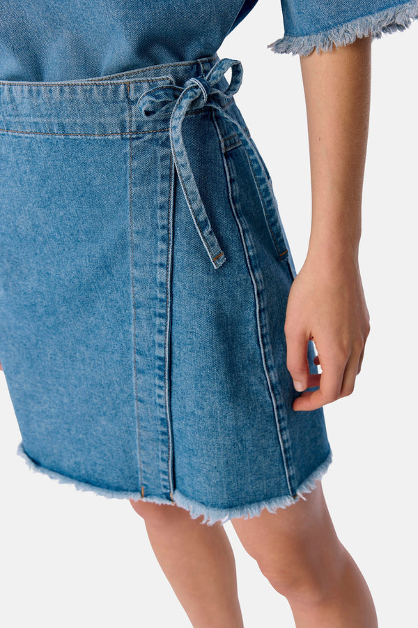 Jupe courte Light blue denim - OBJECT