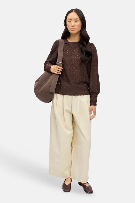 Blouse à manches longues - brun