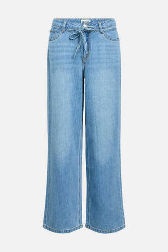 Jean large de denim bleu clair d'OBJECT, avec ceinture élastique et poches à boutons.