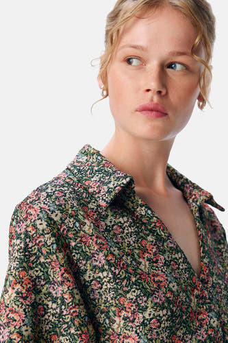 Chemise multicolore d'OBJECT, avec un motif de fleurs et une col.