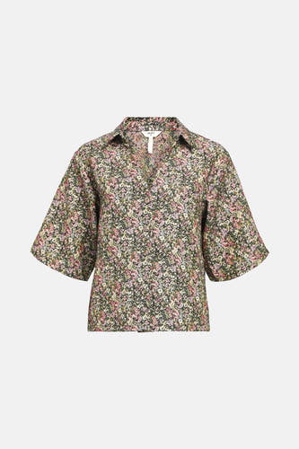 Chemise multicolore d'OBJECT avec un imprimé de fleurs et des manches courtes.