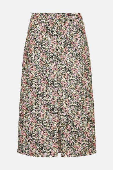 Longue jupe multicolore d'OBJECT, avec un motif floral et une fente à l'avant.
