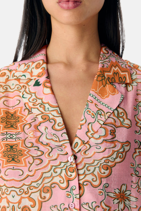 Chemise à manches courtes - rose