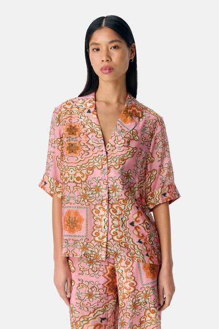 Chemise à manches courtes - rose