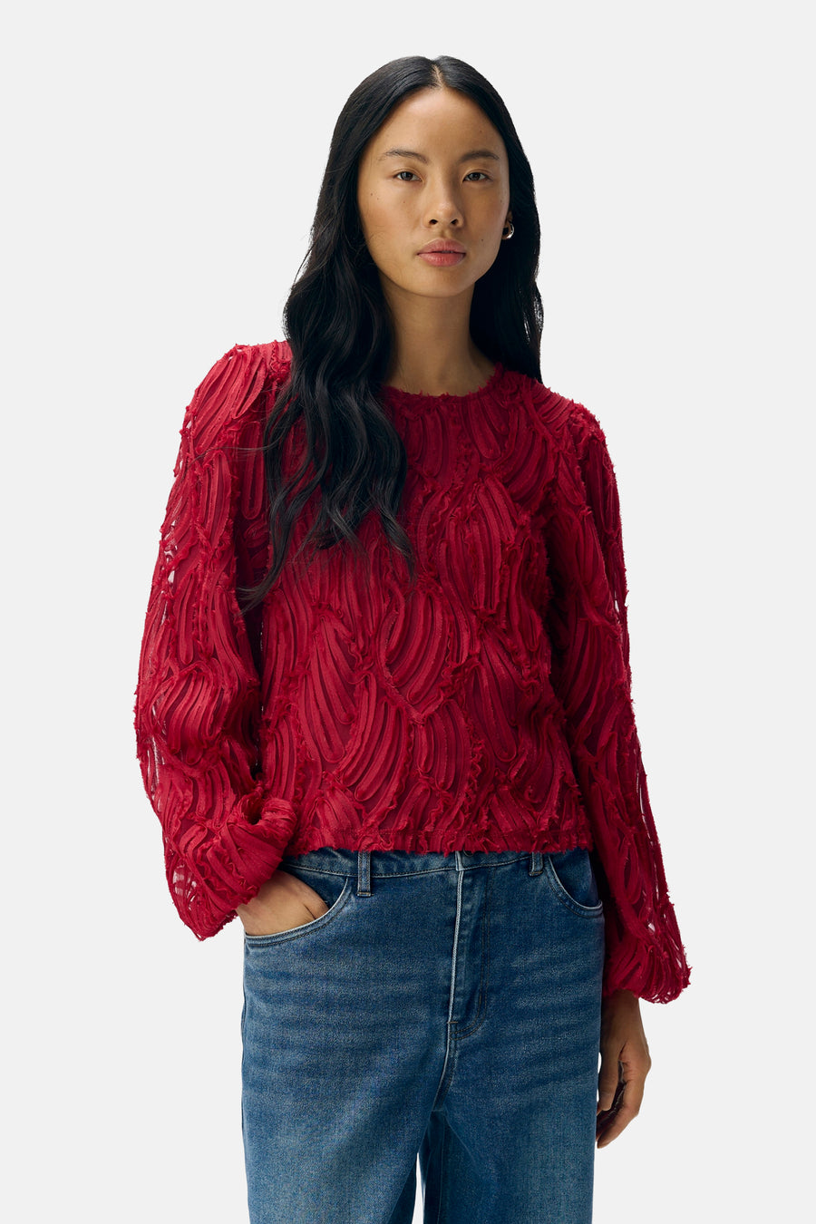 Blouse à manches longues - rouge - OBJECT