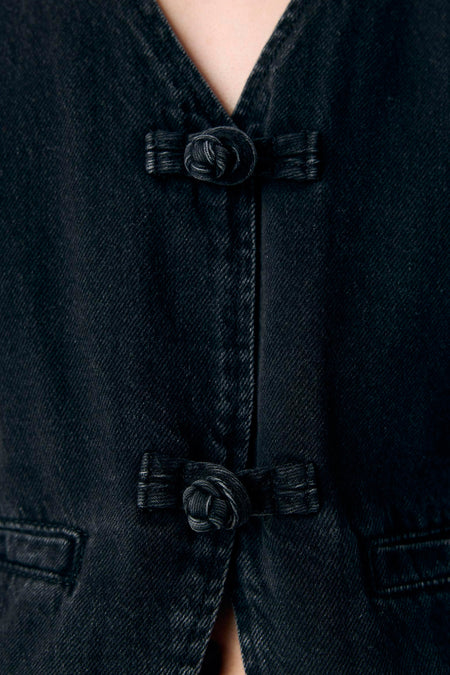 OBJZARAFINE S/L RE DENIM WAISTCOAT 141