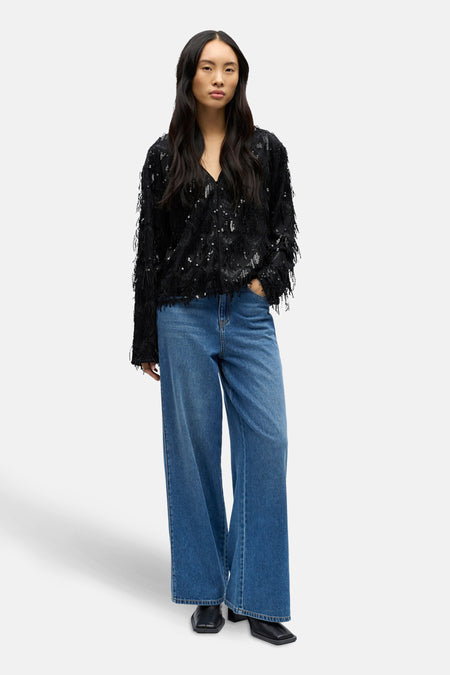 Blouse à manches longues - noir