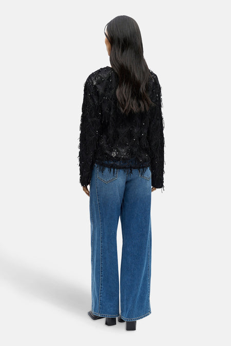 Blouse à manches longues - noir