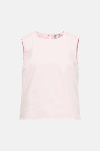 Chemisier rose sans manches d'OBJECT avec col rond et fermeture à boutons au dos.