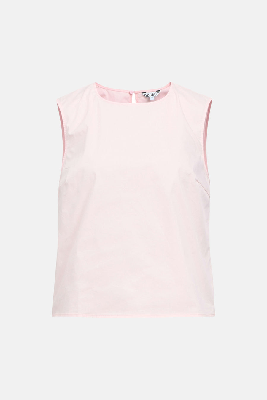 Chemisier rose sans manches d'OBJECT avec col rond et fermeture à boutons au dos.