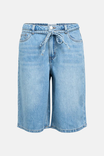 Short en jean bleu clair d'OBJECT avec cordon de serrage à la taille et poches avant.