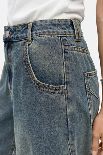 Jeans wide mid blue denim - OBJECT