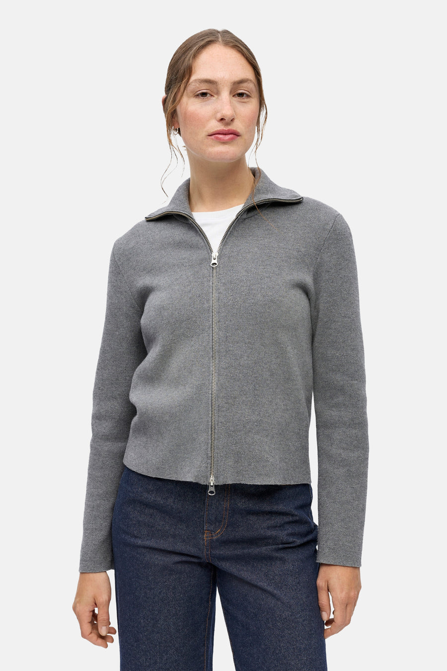 Cardigan - Medium Grey Melange