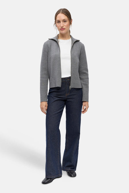 Cardigan - Medium Grey Melange