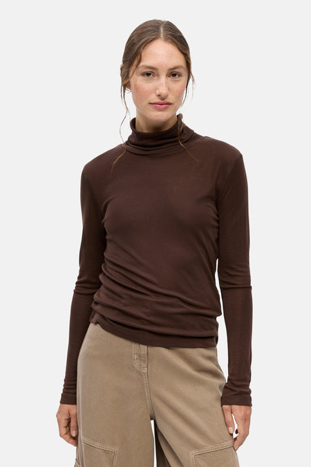 T-shirt à col roulant - Seal Brown