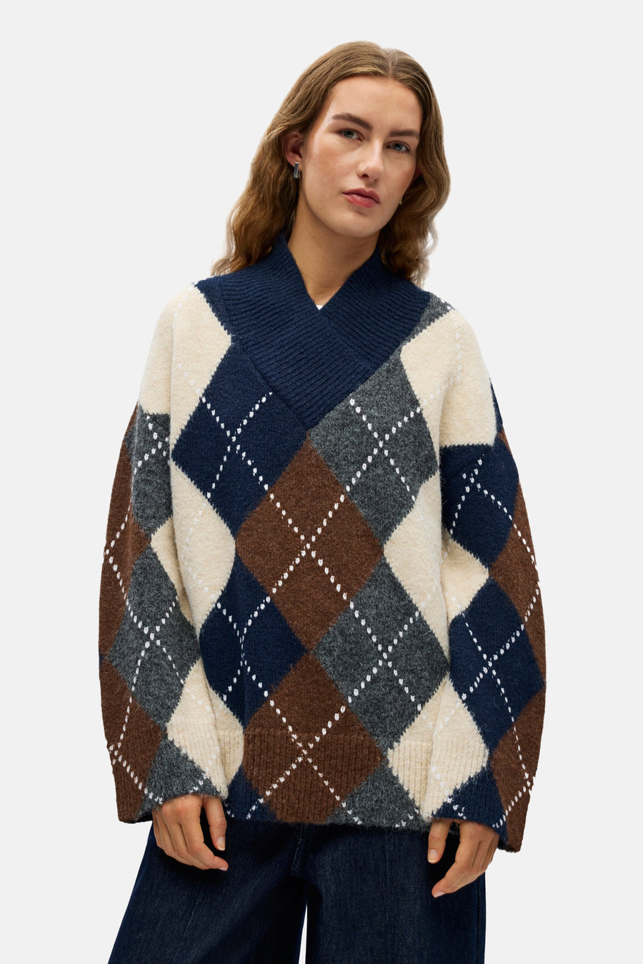 Pull col V multicolore - OBJECT
