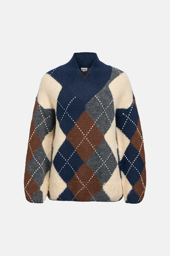 Pull col V multicolore - OBJECT