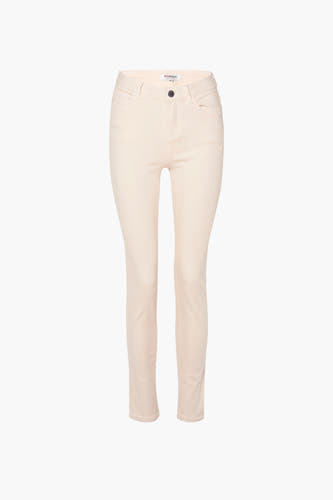 Pantalon de couleur écru de Morgan De Toi, vu de derrière, avec des poches arrière et des passants de ceinture.