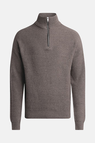 Gilet Kaki de REDEFINED REBEL avec une texture côtelée et une fermeture à glissière courte.