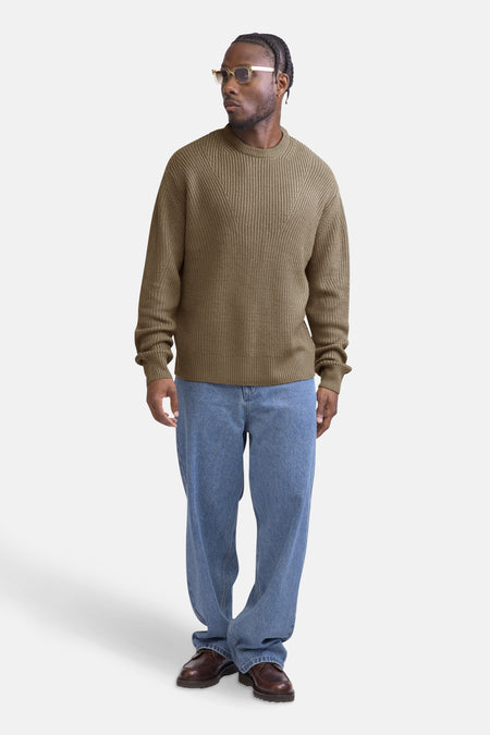 Pull à col rond - beige