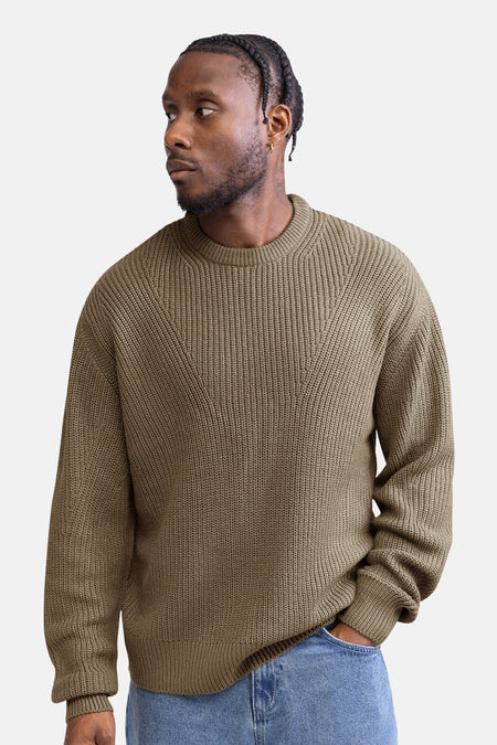 Pull à col rond - beige