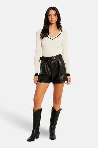 Pull à col en V - Écru