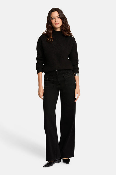 Pull col roulé noir - Morgan De Toi