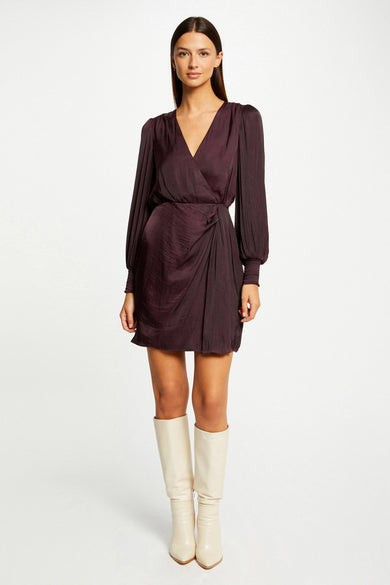 Robe &agrave; manches longues - mauve