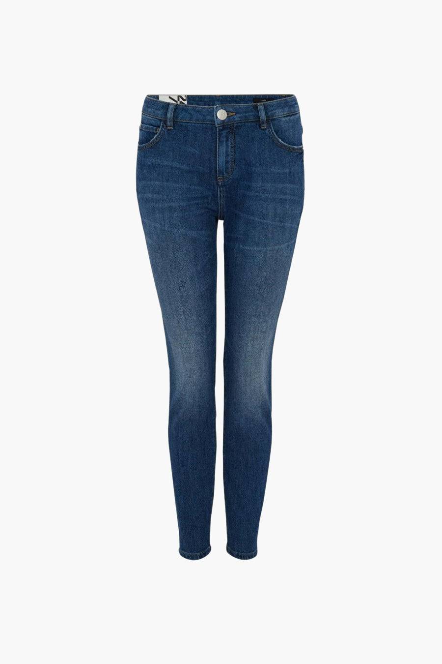 Jean slim fit en denim bleu marine d'OPUS, avec une ceinture classique et un lavage subtil.