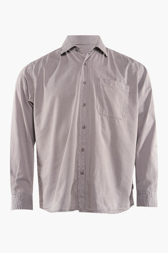 Chemise grise à manches longues de WOODBIRD, avec une poche poitr et et un boutonnière.