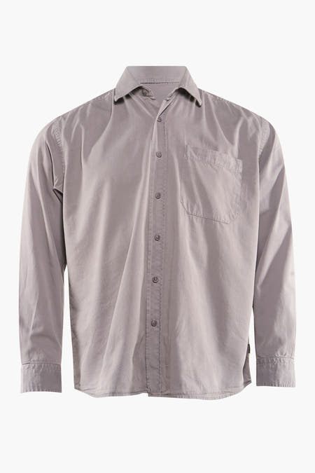 Chemise grise à manches longues de WOODBIRD, avec une poche poitr et et un boutonnière.
