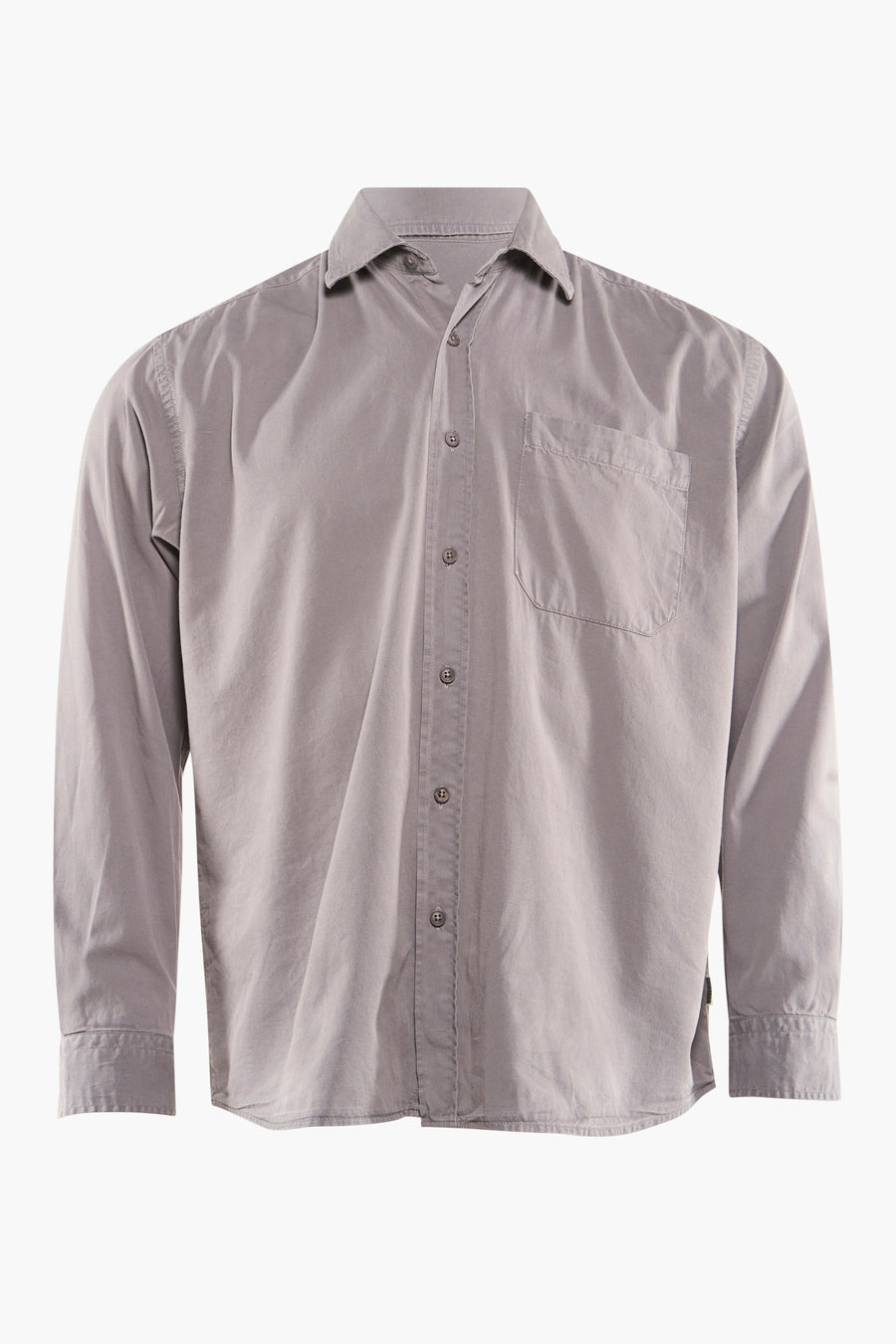 Chemise grise à manches longues de WOODBIRD, avec une poche poitr et et un boutonnière.